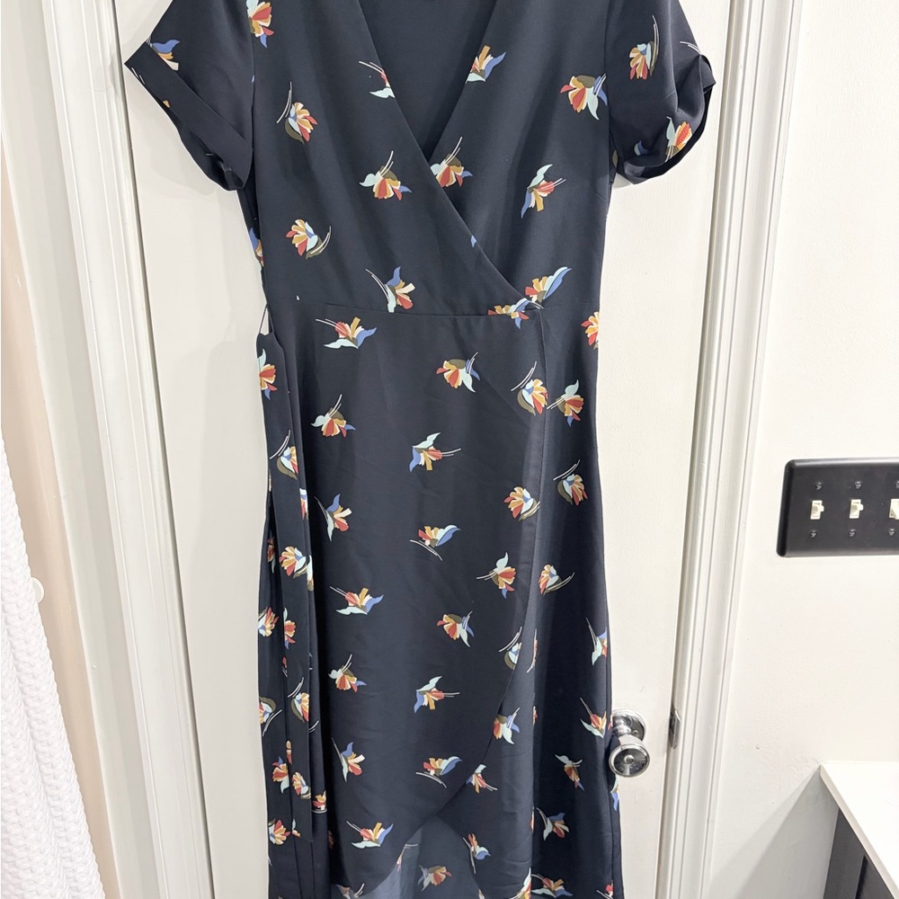 Madison Black Floral Midi Dress